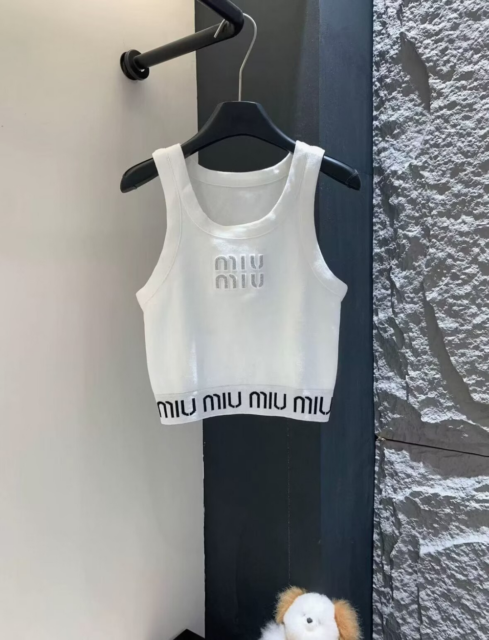 Miu Miu White Tank Top with Logo